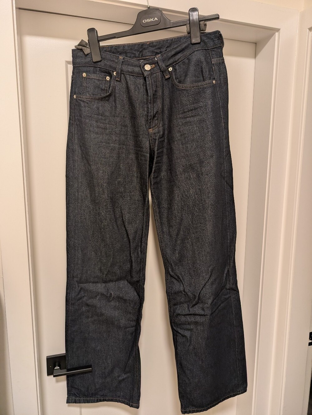 Massimo Dutti Dark Indigo Wide-Leg Jeans
